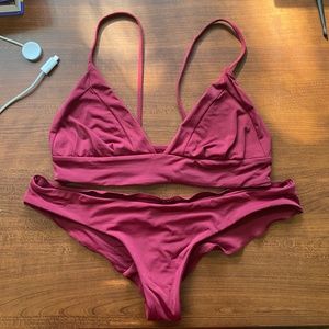 Boys + Arrows Bikini Set in Burgundy